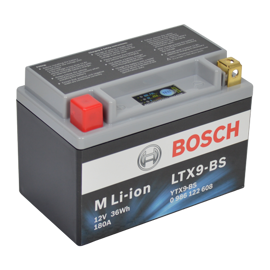 Bosch MC Lithiumbatteri LTX9-BS 12volt 2,4Ah +pol til venstre